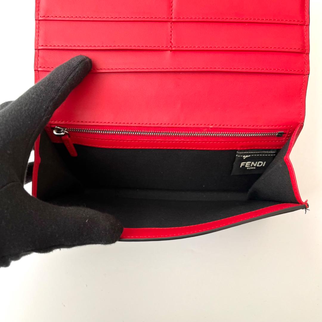 美品 フェンディ バッグバグズ 長財布 モンスター レザー