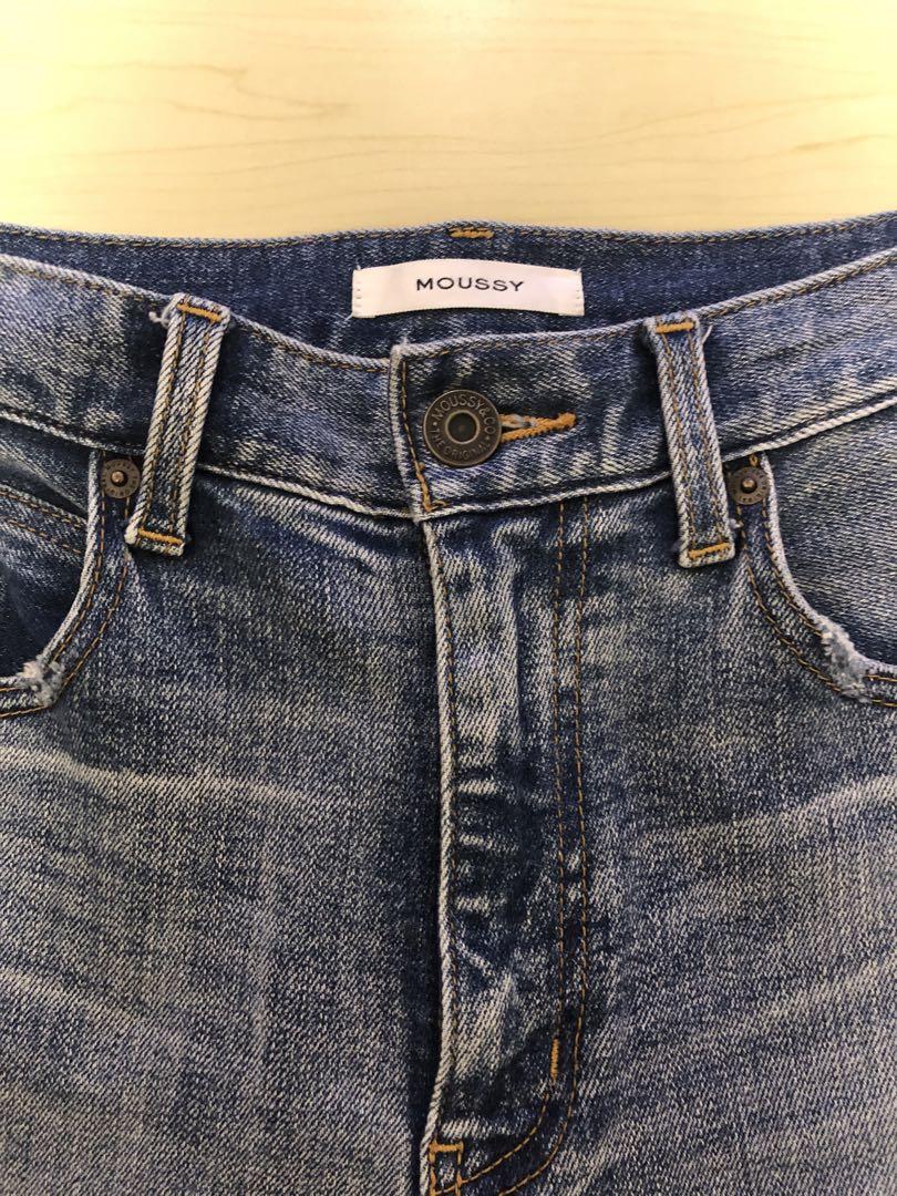MOUSSY MVS FLARE L / BLU 25インチ　ロング丈　ブルー