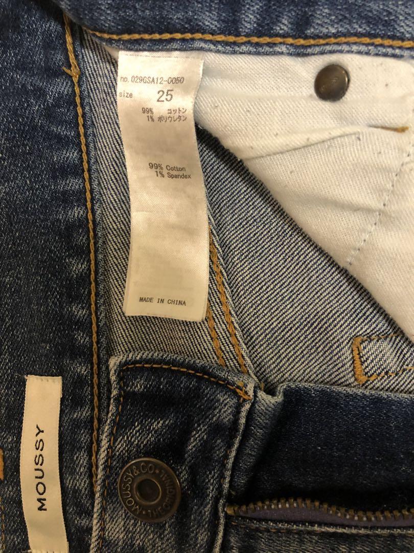 MOUSSY MVS FLARE L / BLU 25インチ　ロング丈　ブルー