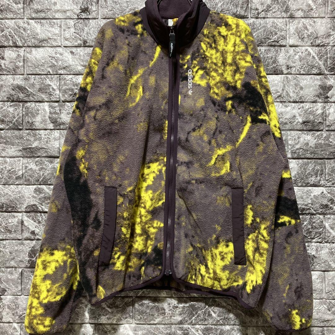 希少 adidas フルジップフリース アディダス 総柄 ジャケット 奇抜柄