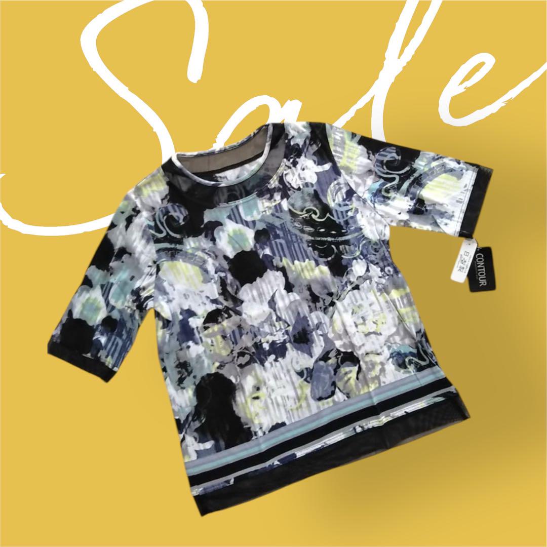 新品★日本製４分袖カットソー★ネイビー