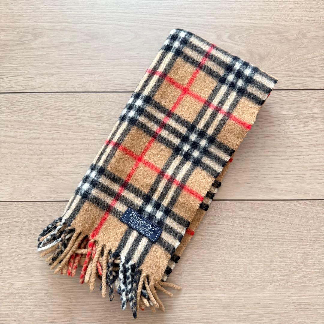 良品】BURBERRY 100%カシミヤ マフラー チェック柄 - メルカリ