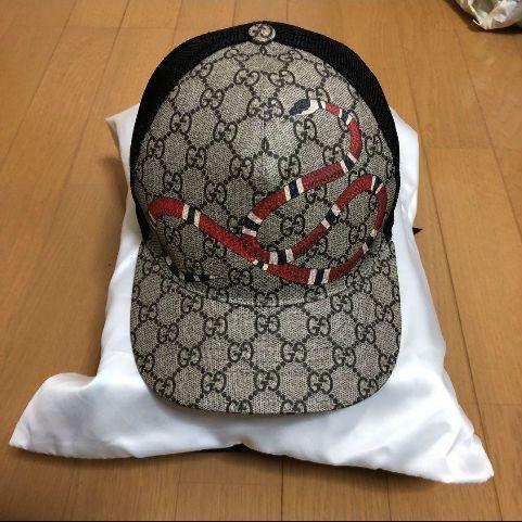 スネーク プリント GGスプリーム キャンバス ベースボールキャップ