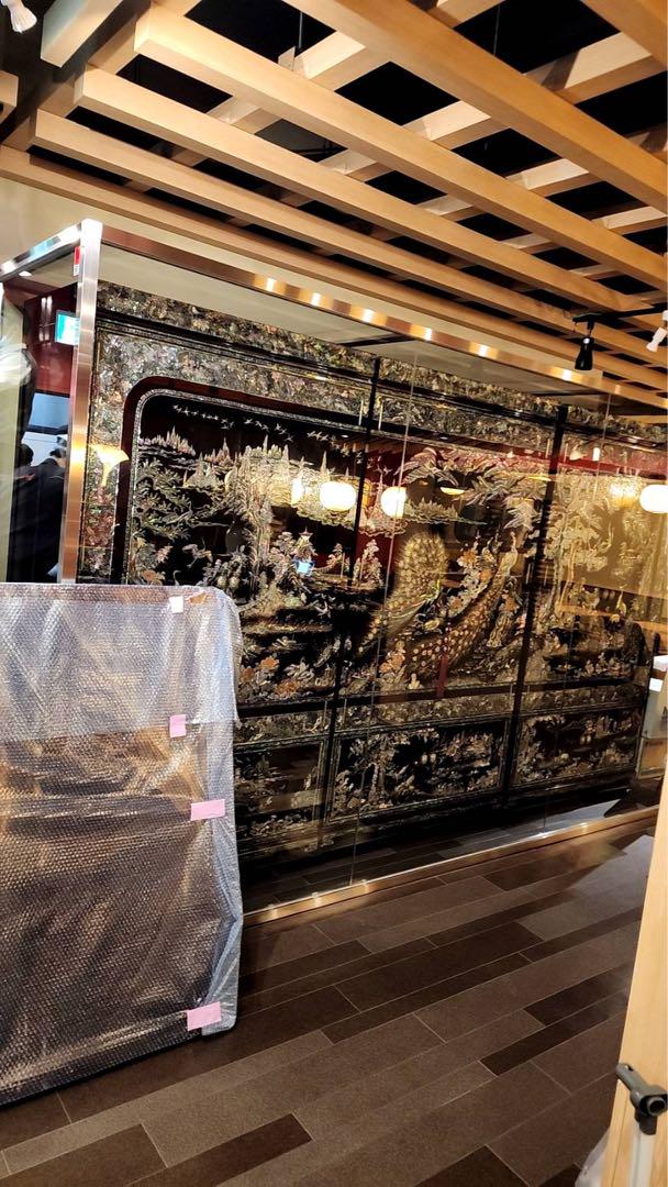 螺鈿箪笥　アジアン家具 壁面装飾 精緻な彫刻