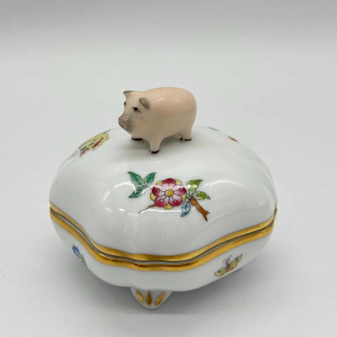 【未使用】HEREND ヘレンド ヴィクトリア・プレーン 豚 小物入れ ピック