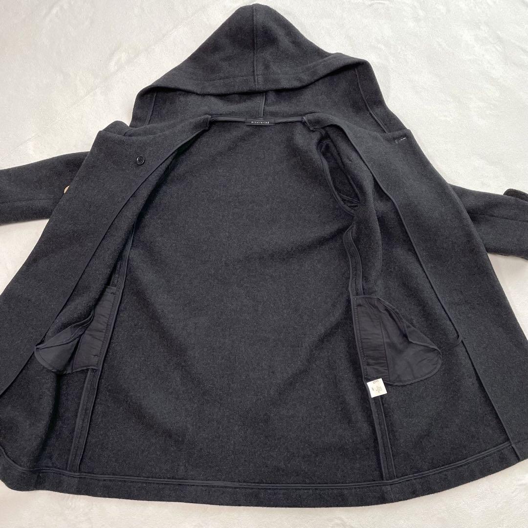 【極美品】ミズイロインド Aライン ウールフーディダッフルコート