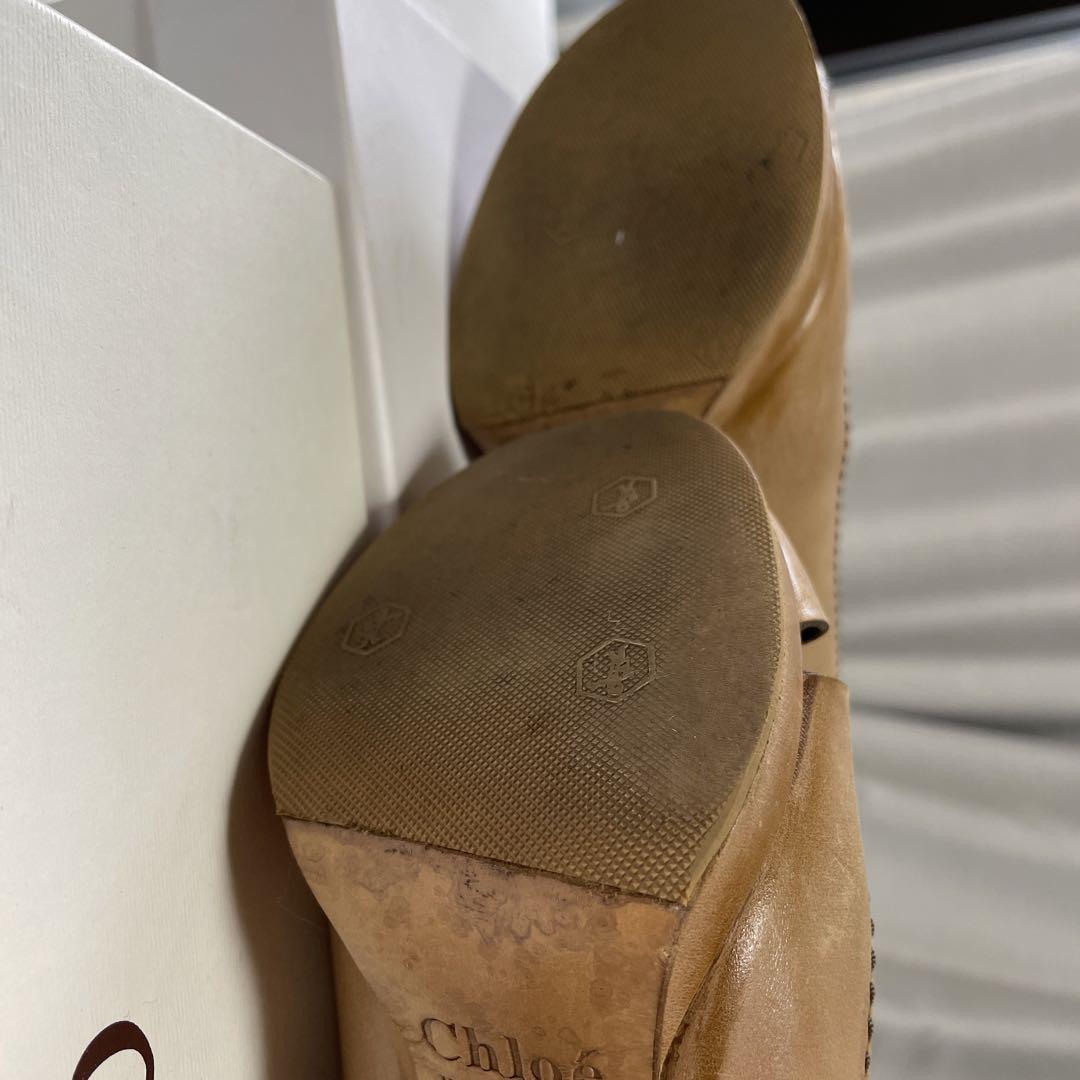 chloe クロエ パンプス チャンキーヒール size37 - メルカリ