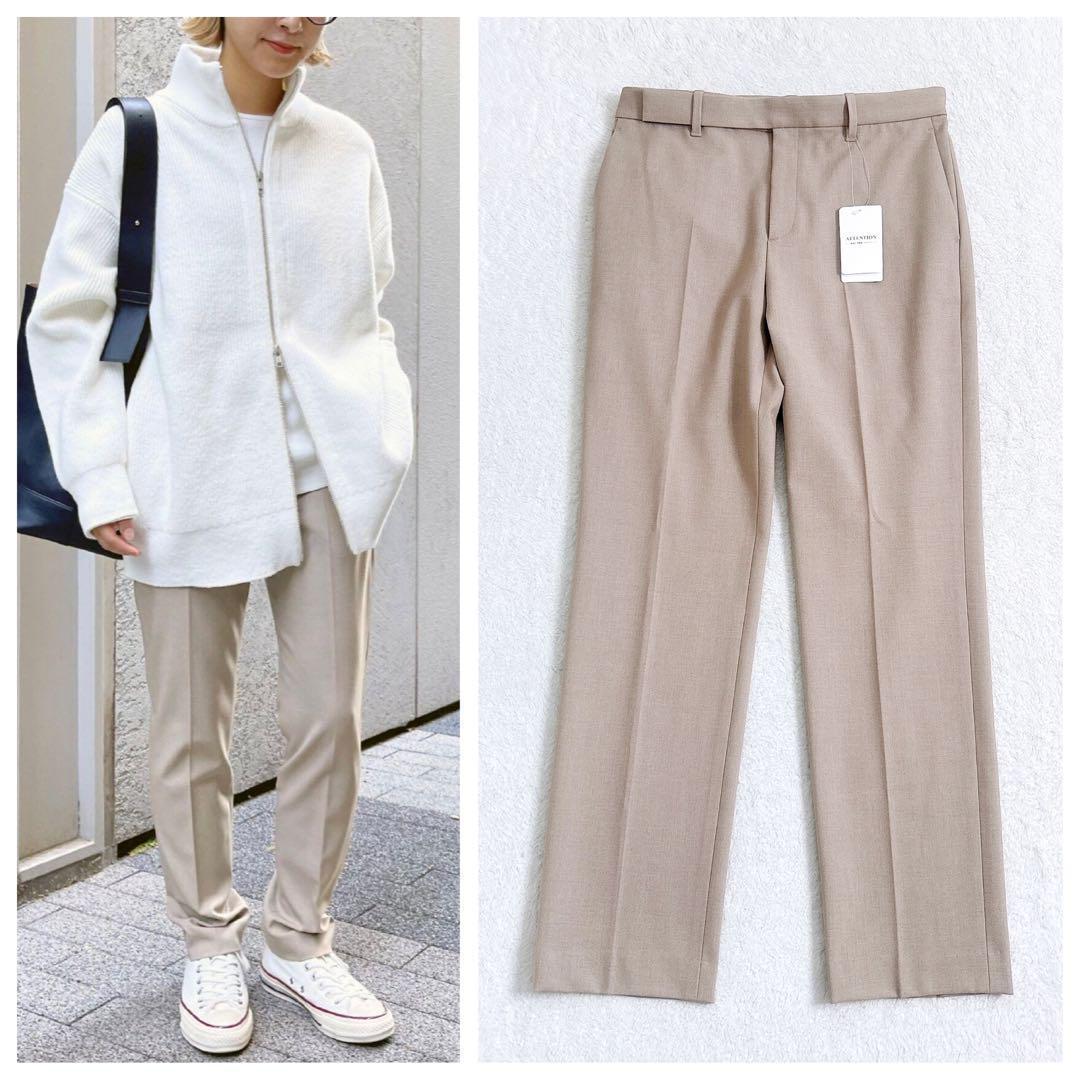 新品23AW Spick&Span 裏起毛スリムストレートパンツ ベージュ L