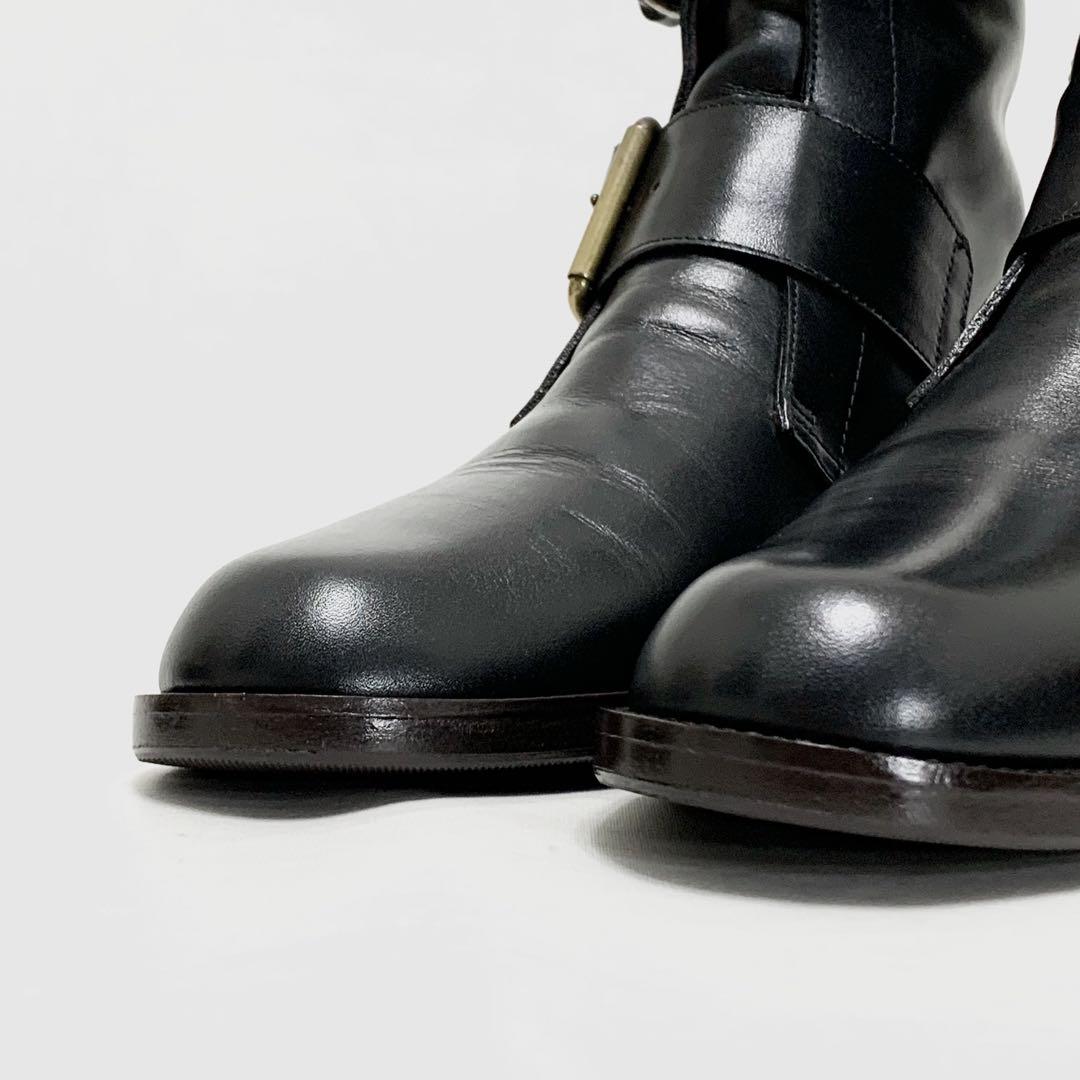■定10.2万 美品 ミッシェルヴィヴィアン ショートブーツ 黒 37 23.5