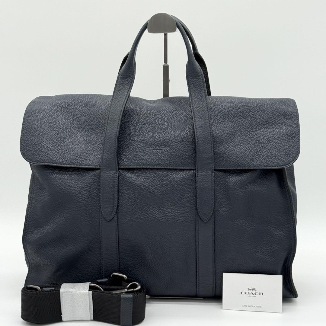 【極美品】COACH ハミルトン ポートフォリオ ビジネスバッグ ネイビー