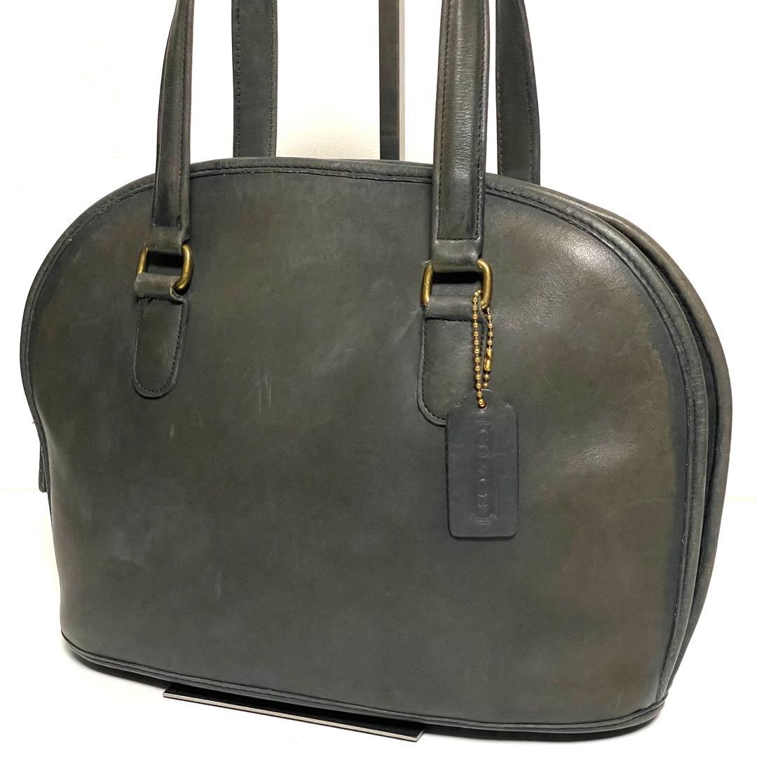 COACH オールドコーチ ペルハム ボトルグリーン レザー ドーム型バッグ