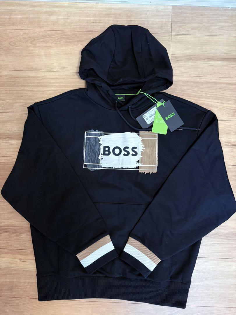 BOSS コットンテリー フーディ シグネチャーアートワーク BOSS 新作 パーカー コットンテリー フーディー シグネチャー