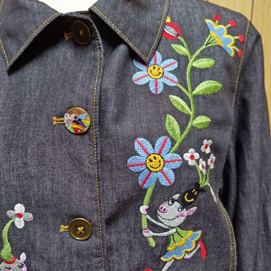 オレボレブラ　アルベロベロ 刺繍デザインデニムジャケット