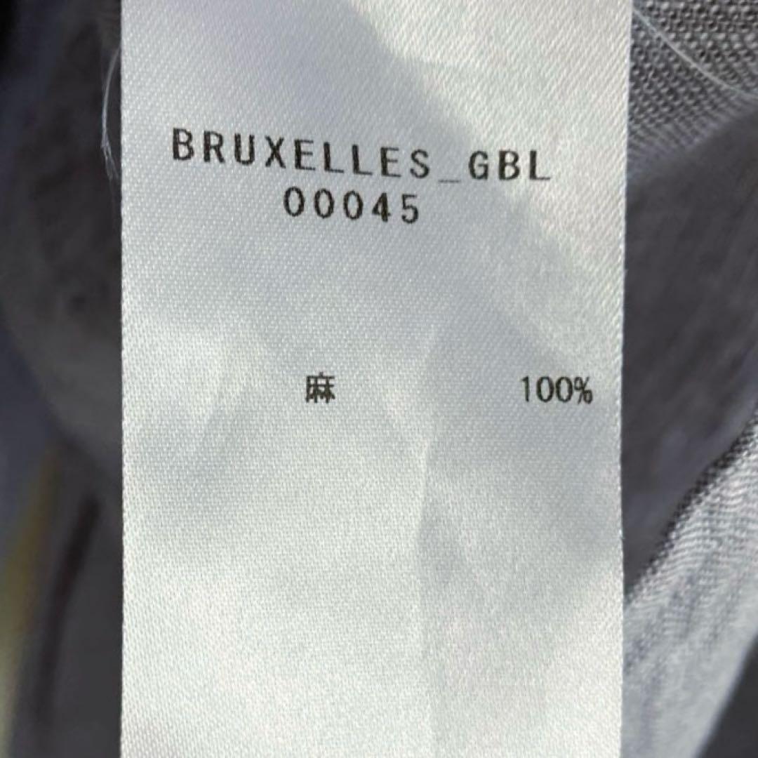 美品 Bagutta BRUXELLES ウィング スタンドカラー リネンシャツ 美品 Bagutta BRUXELLES ウィング スタンドカラー リネンシャツ