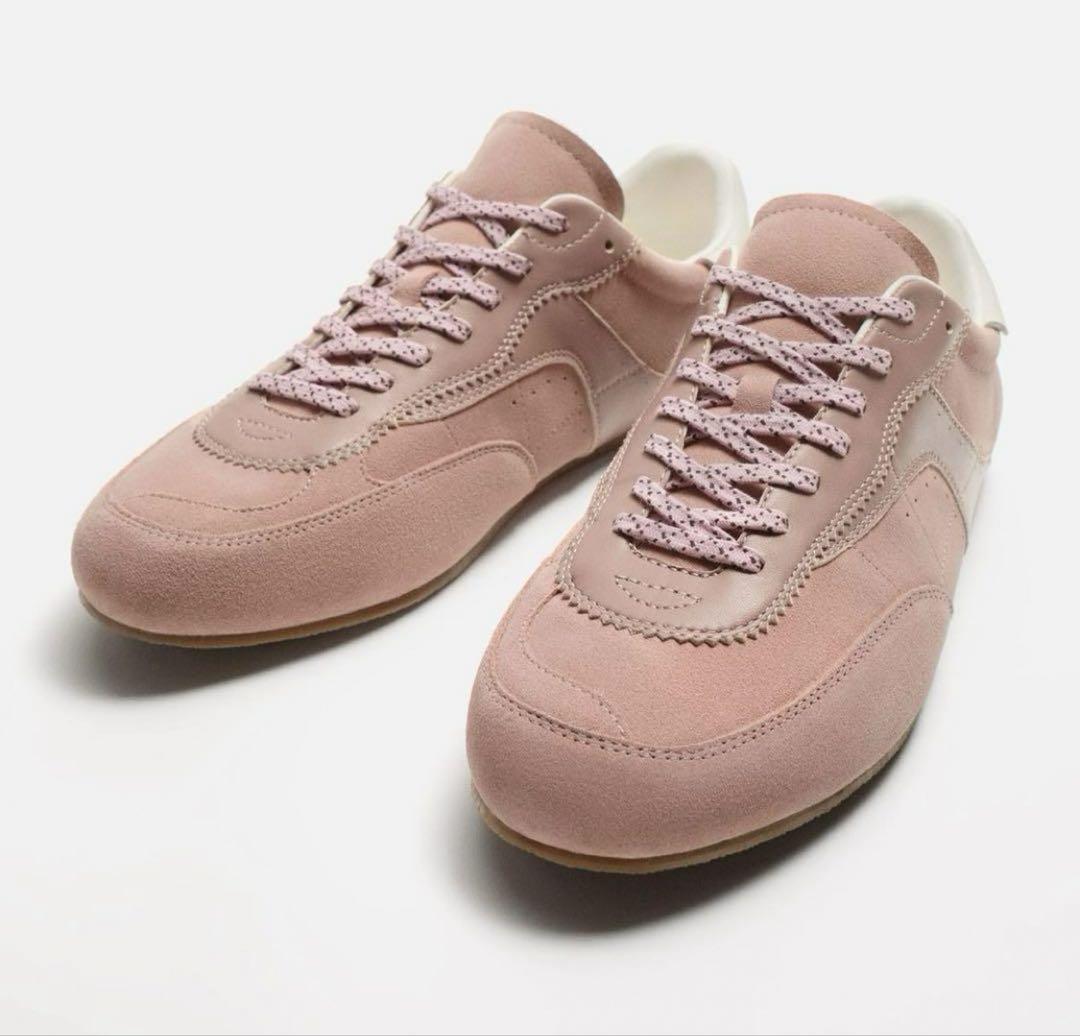 Zara ハリーランバート レザースニーカー ピンク 42 新品
