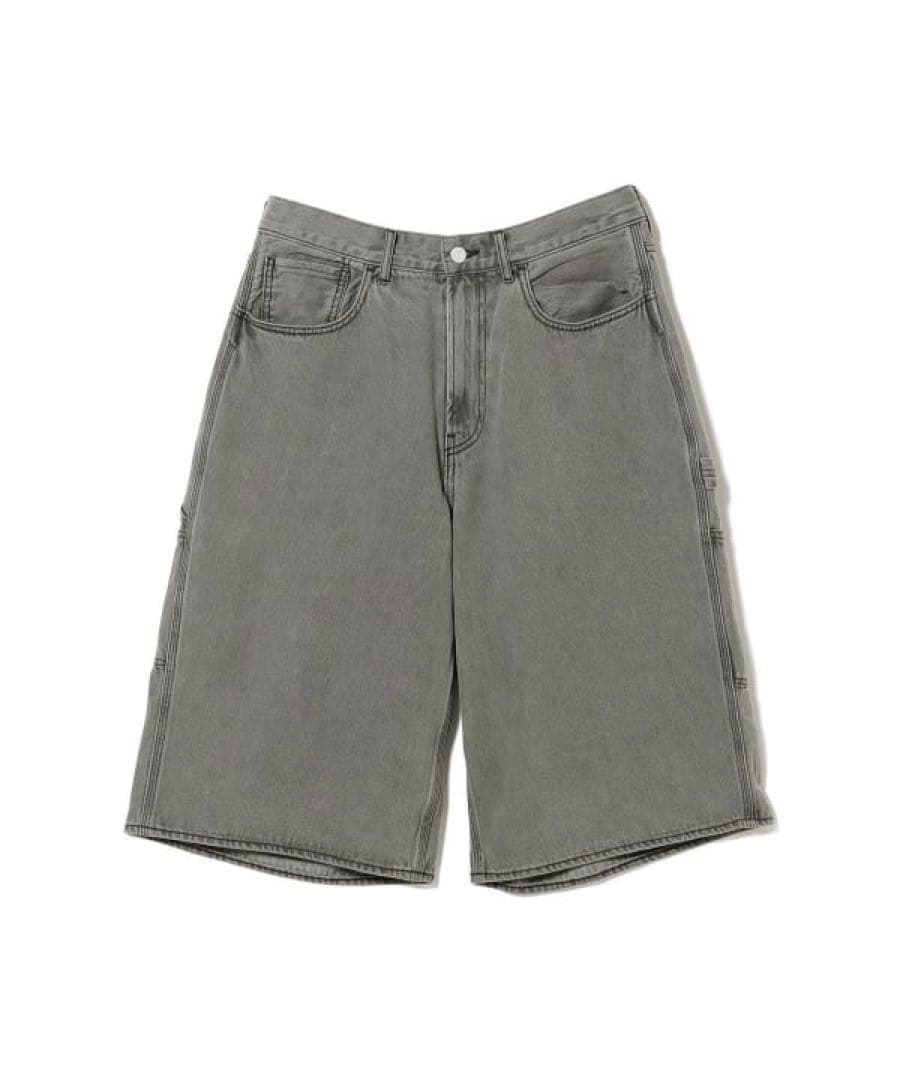 BEAMS ワイドストレート クォーターレングス ペインターデニム