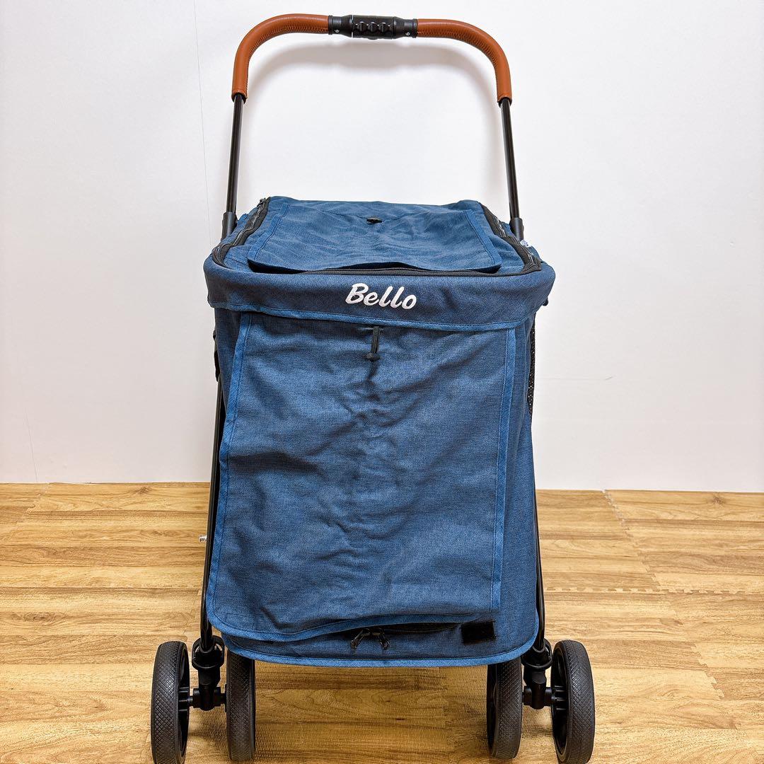 美品　Bello ペットカート デニム　犬用　ペットバギー　折りたたみ式 美品 Bello ペットカート デニム 犬用 ペットバギー 折りたたみ