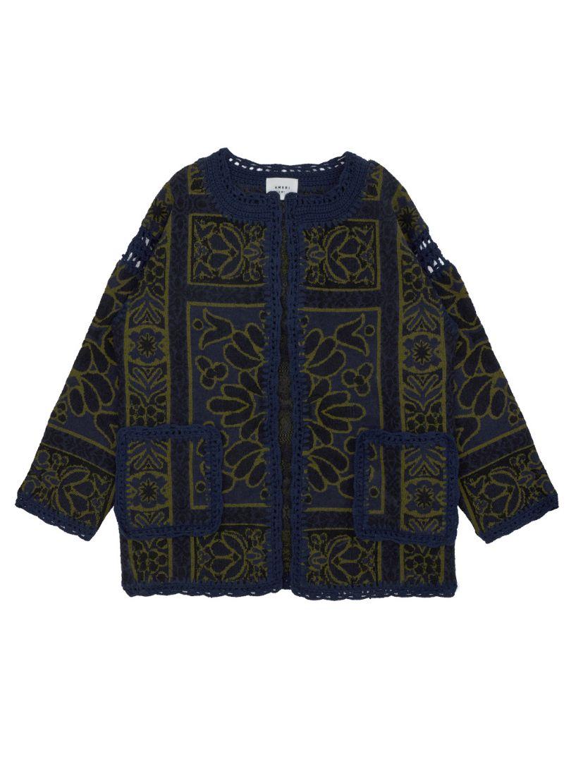 ジャケット・アウター RUG PATTERN KNIT JACKET