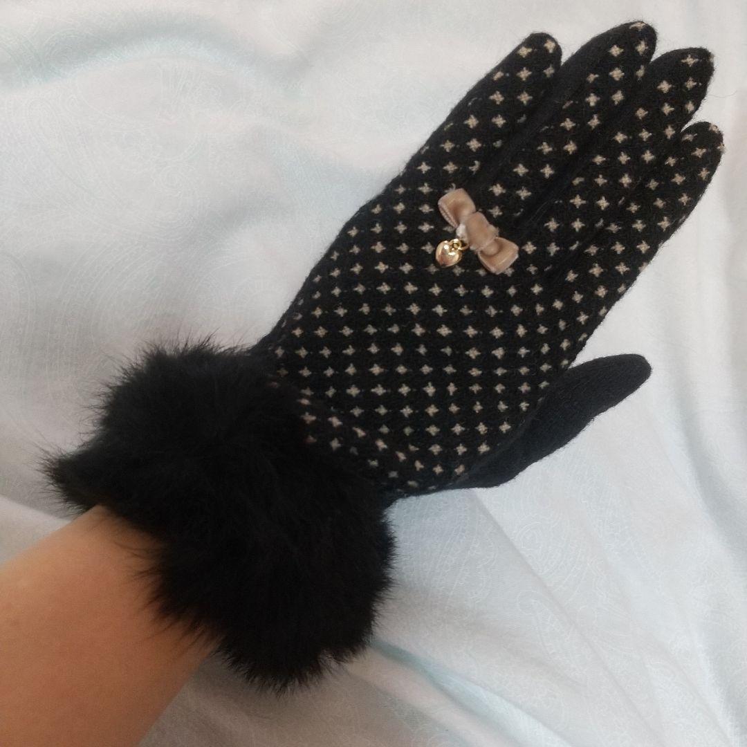 ブランド雑貨総合 リボン 黒 手袋 エフデ チャーム レディース グローブ ハート 手袋 アームカバー Www Heritage Christian Academy Org