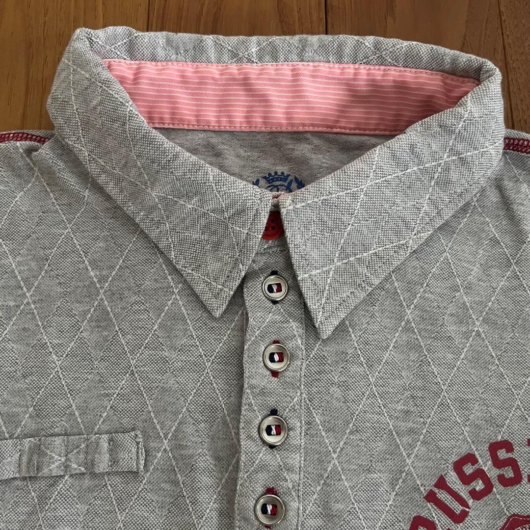 Russeluno ラッセルノ 半袖ポロシャツ Mサイズ グレー ゴルフ メンズ