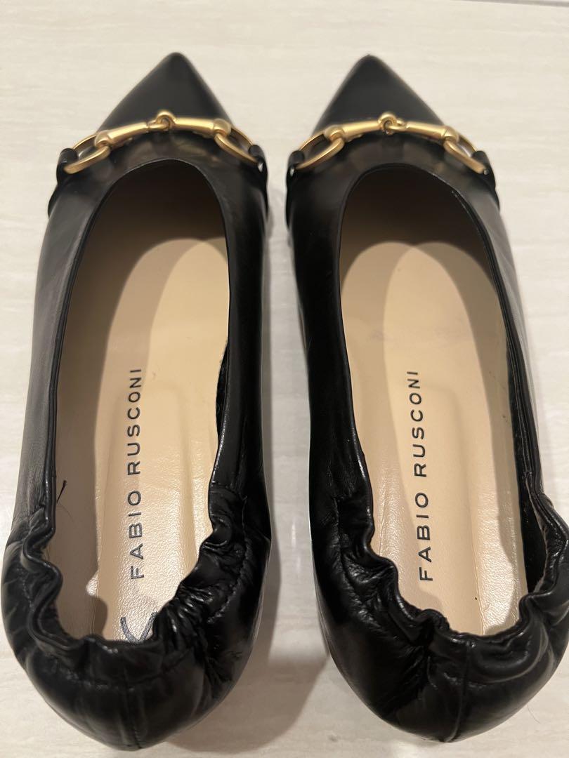 Fabio Rusconi 36 ポインテッドトゥフラットパンプス