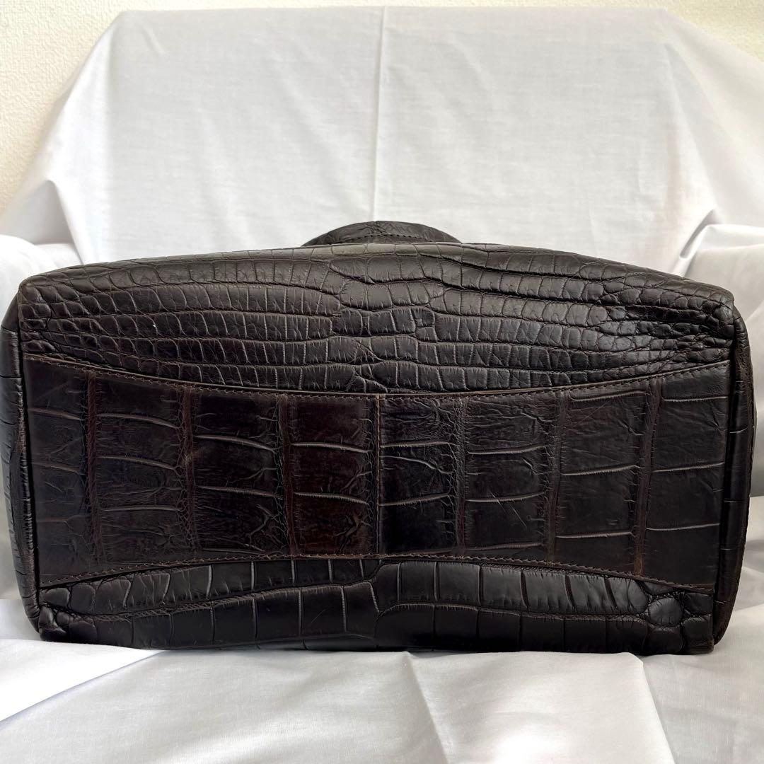 【E】LEATHER JEWELS ダークブラウン クロコダイル トートバッグ 【E】LEATHER JEWELS ダークブラウン クロコダイル トートバッグ
