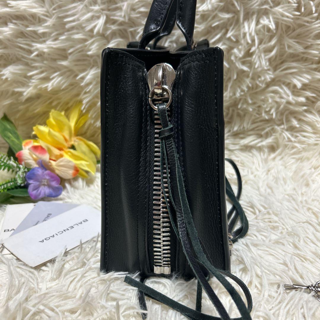 バレンシアガ BALENCIAGA ペーパーミニ 2WAY バッグ レザー 黒