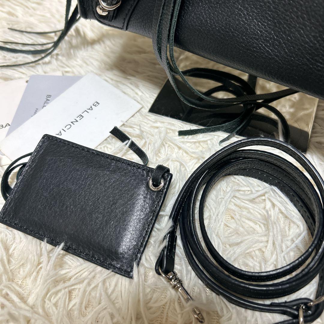バレンシアガ BALENCIAGA ペーパーミニ 2WAY バッグ レザー 黒