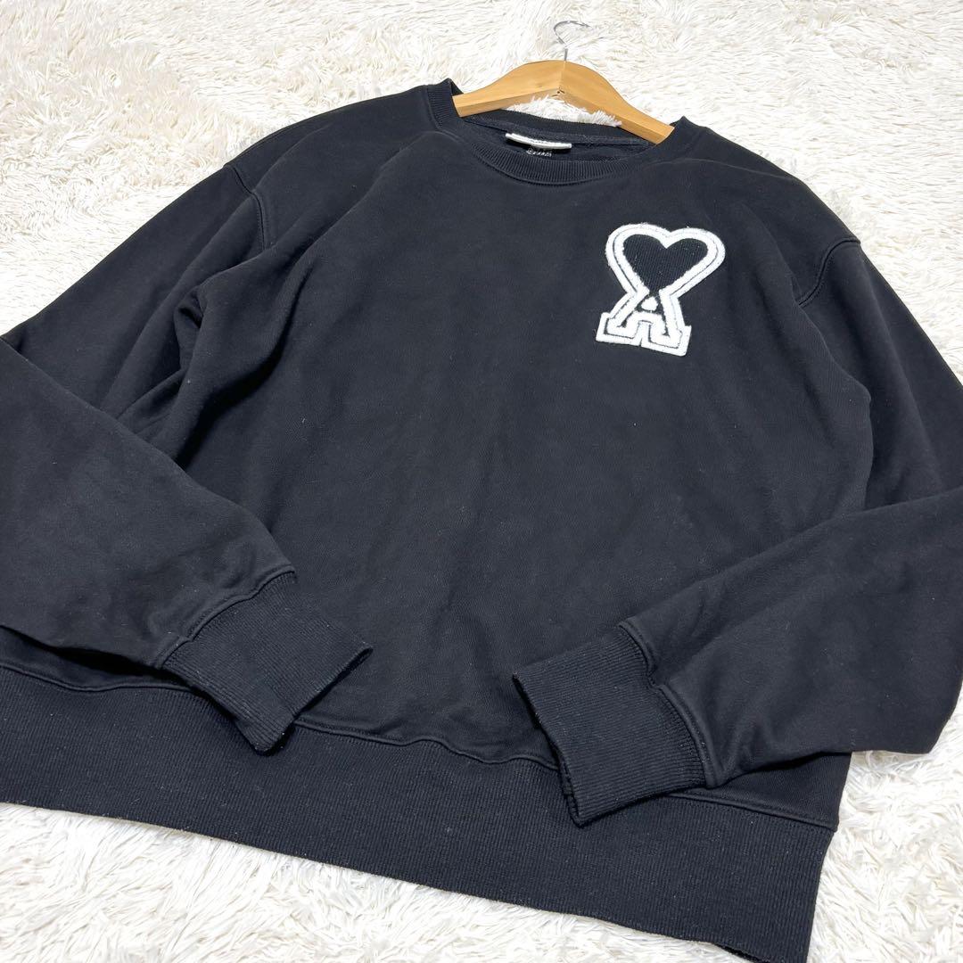 ami paris ハート刺繍 スウェット L 黒 - メルカリ
