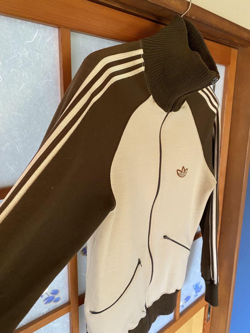 adidas アディダス　トラックジャケット　ブラウン×ベージュ
