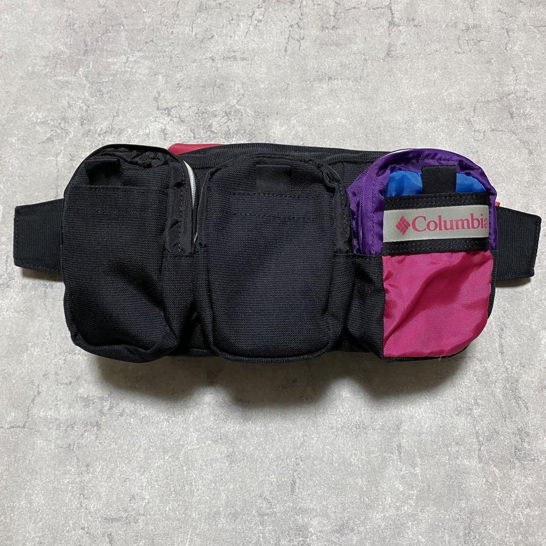 Columbia ボディバッグ ピンク ウエストポーチ 黒鞄 コロンビア 美品