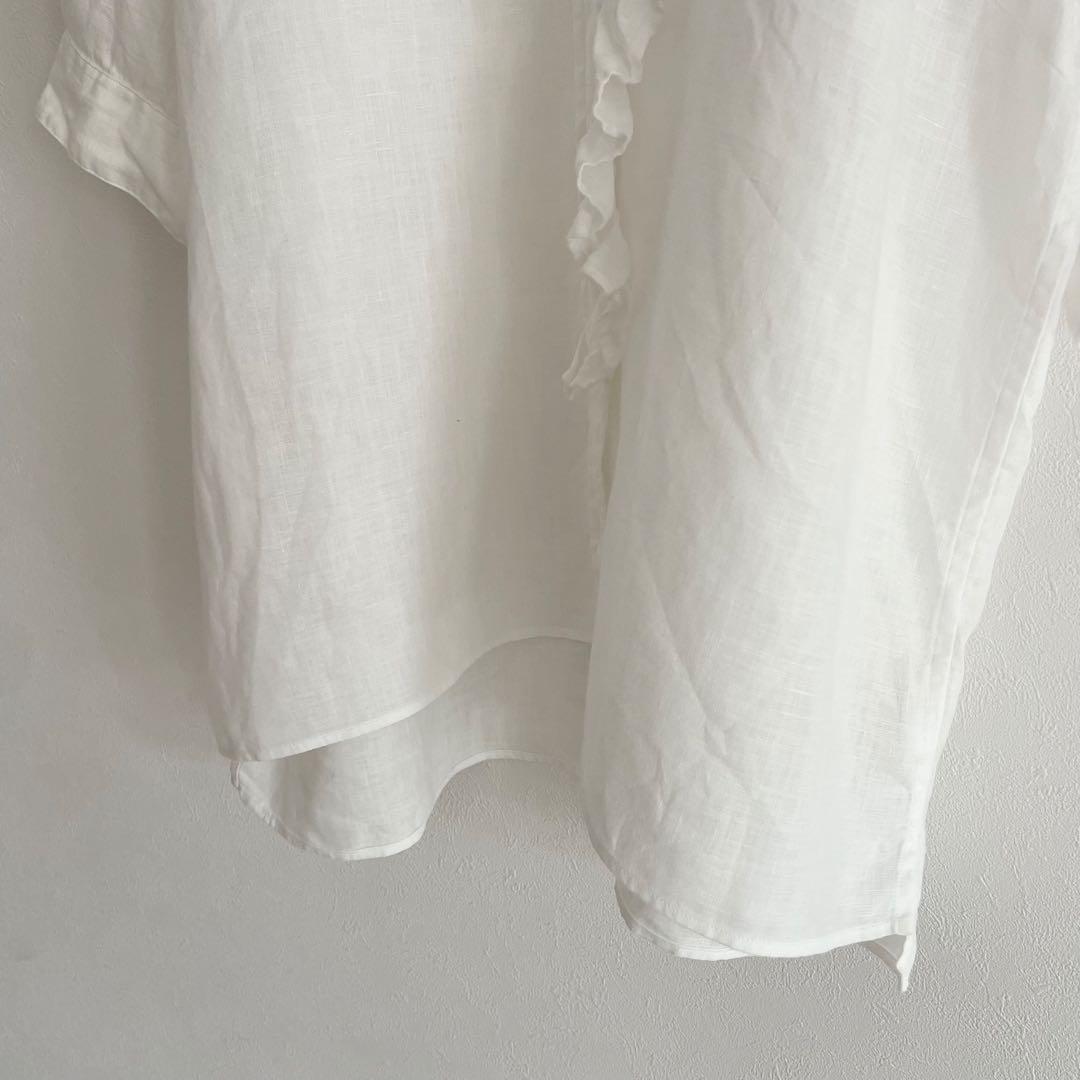 美品 MARGARET HOWELL リネンフリルブラウス 2 ホワイト 美品 MARGARET HOWELL リネンフリルブラウス 2 ホワイト - メルカリ