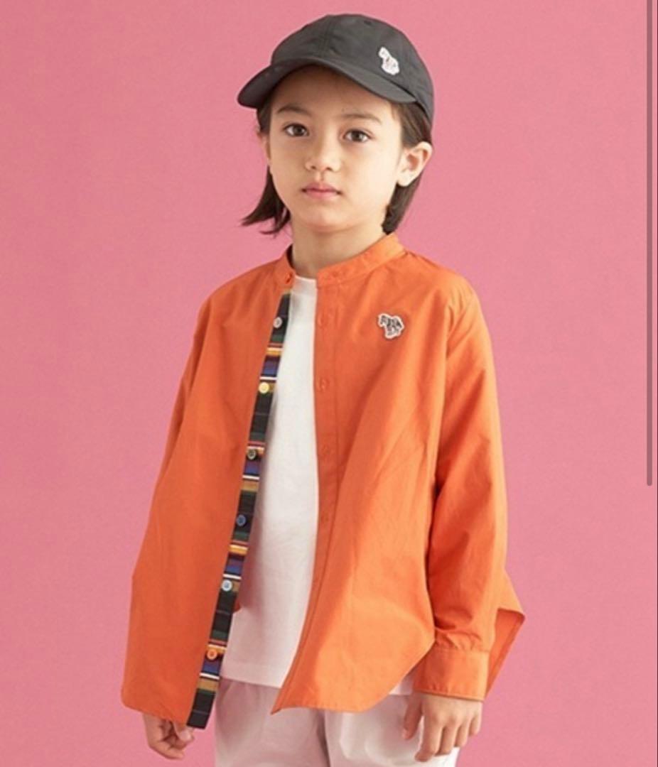 ポールスミスジュニア　ノーカラーシャツ　130 新品未使用　タグ付き　オレンジ系