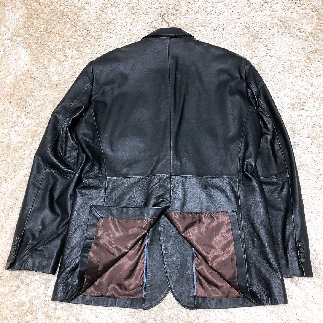 美品【CHRISTIANMODE 】羊革 ジャケット　Мサイズ　ラムレザー 美品 CHRISTIAN MODE 羊革 ラムレザー テーラードジャケット