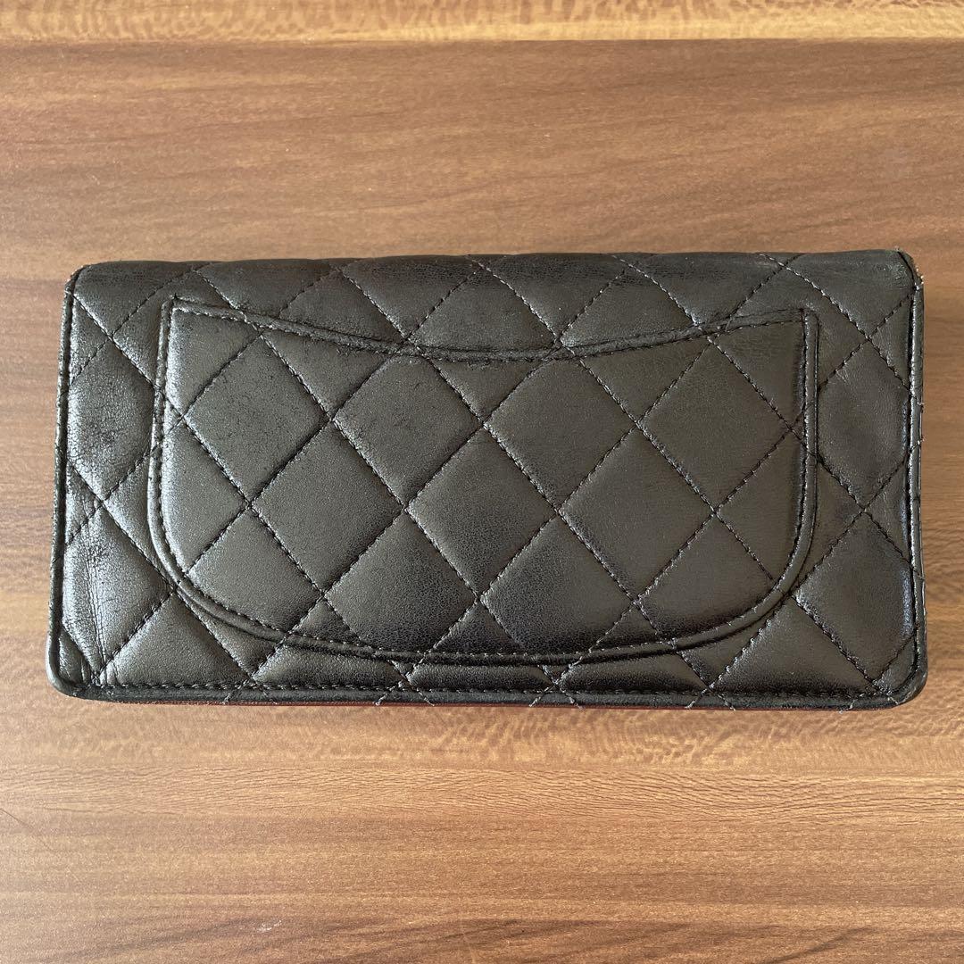 CHANEL マトラッセ 長財布 レザーブラック