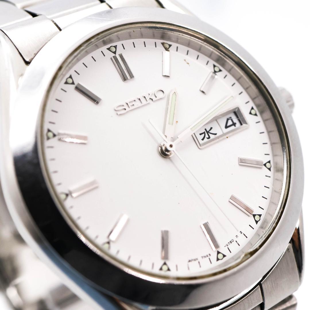《人気》SEIKO 腕時計 ホワイト 蓄光 デイデイト メンズ クォーツ j