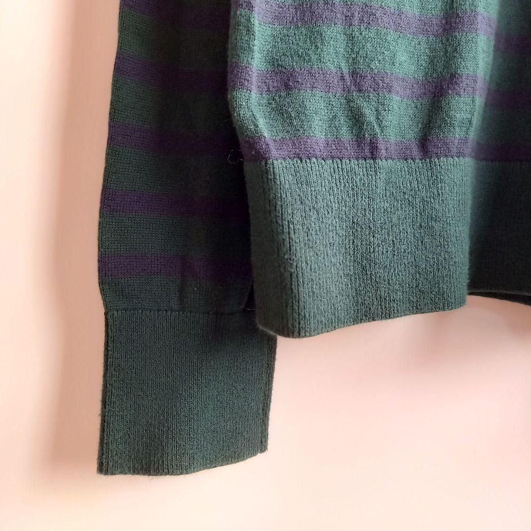 トミーヒルフィガー　ピマコットン　Vネックセーター　ボーダー　M