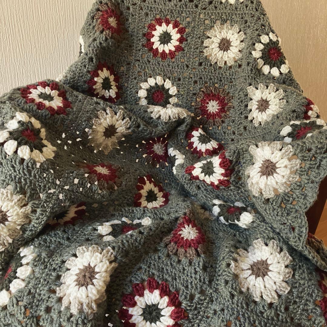 手編みブランケットマルチカバー新品、♥