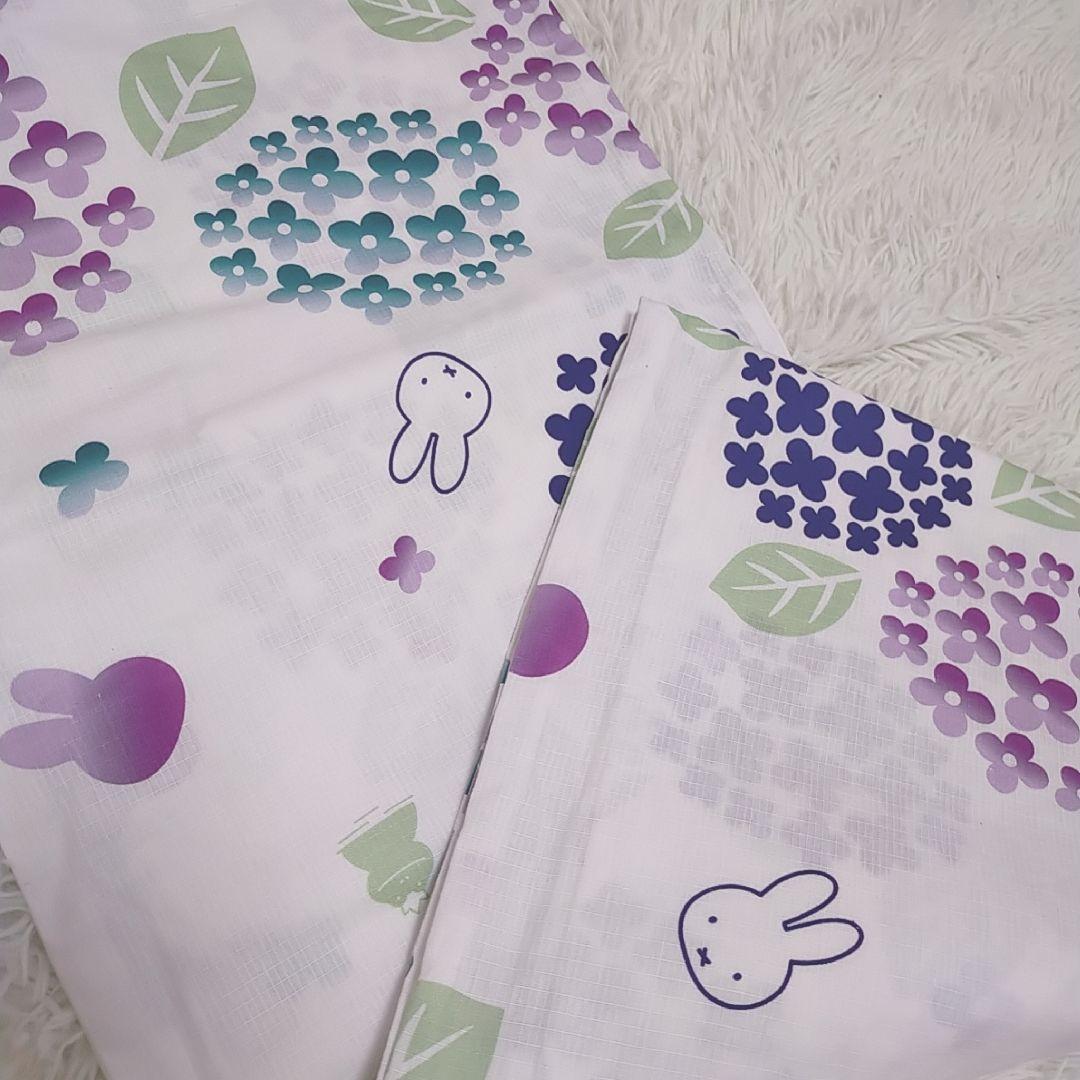 Flower Miffy浴衣 アジサイミッフィー兵児帯セットシワ加工兵児帯