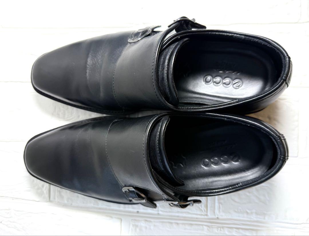 【美品】エコー ダブルモンクストラップビジネスシューズ サイズ24.5㎝