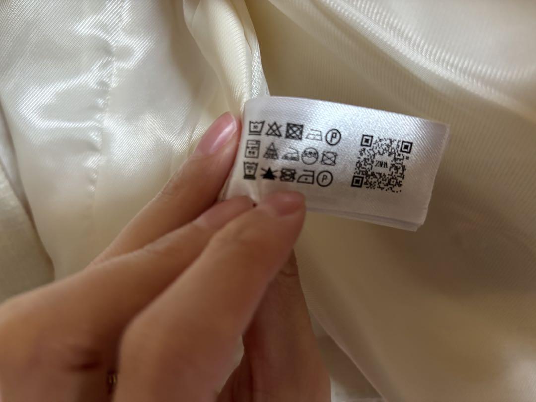ZARA ノーカラージャケット アイボリー S