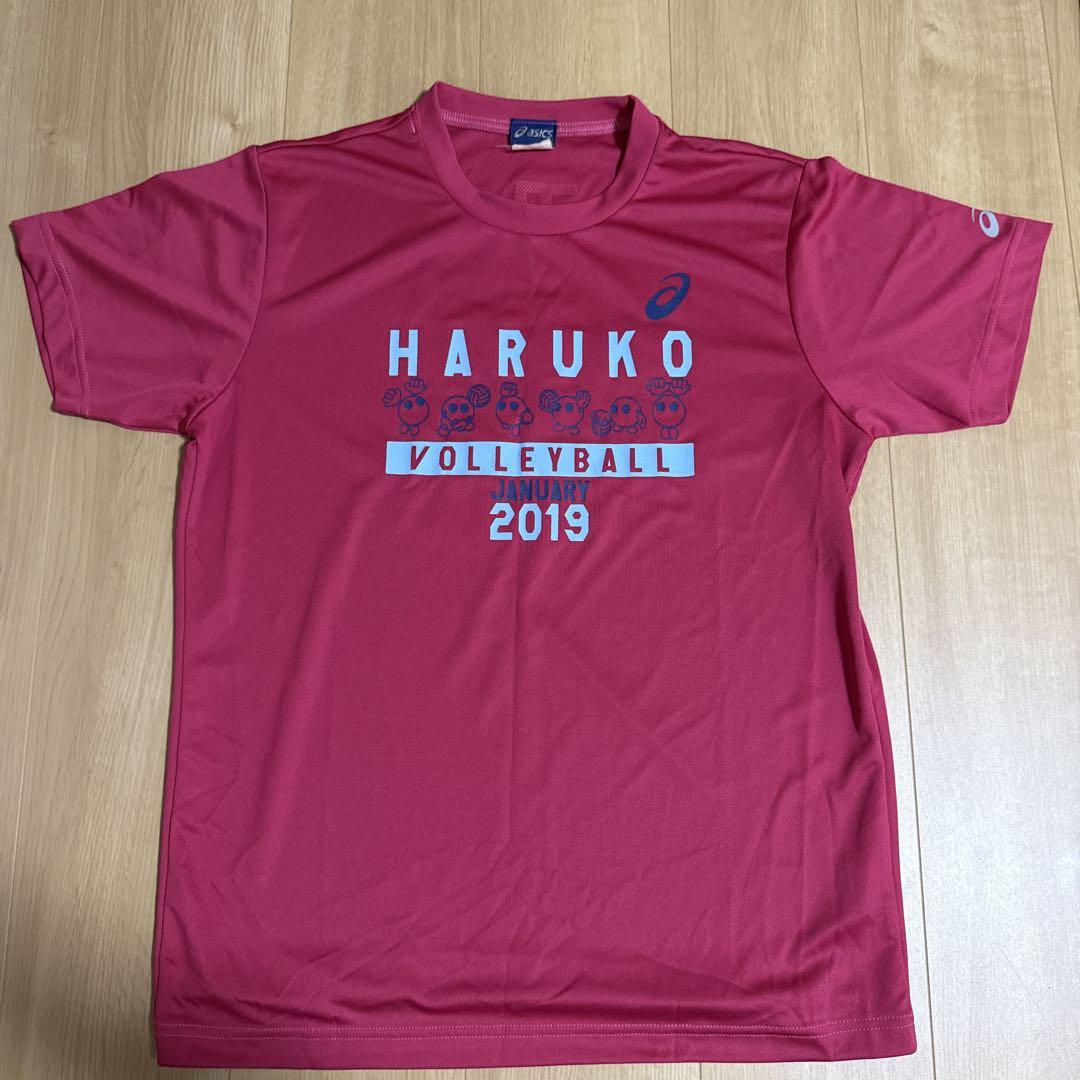 アシックス 半袖ピステシャツ L 黒 ピンク レディース