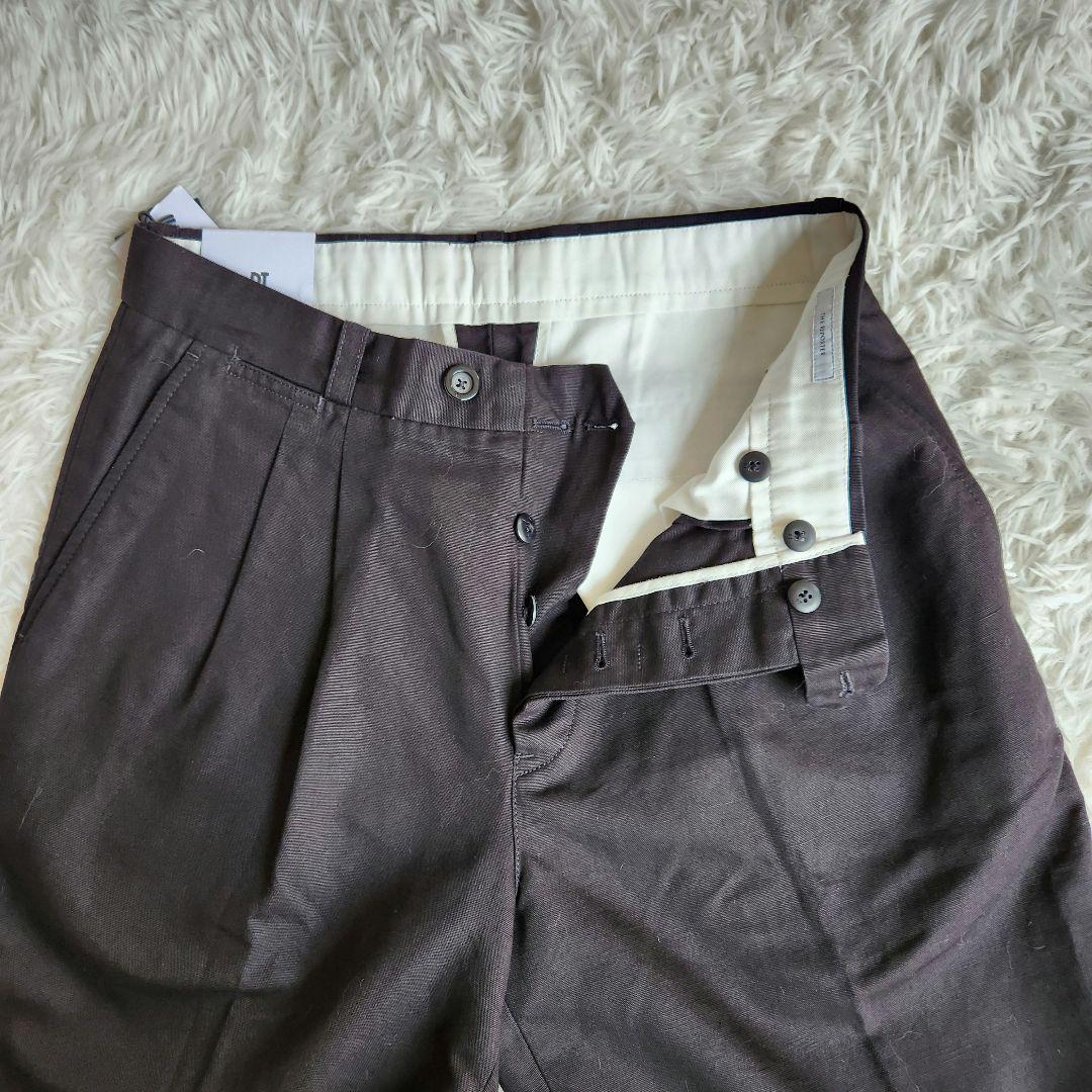 【新品　タグ付き】PT TRINO リネンコットン　パンツ　ボタンフライ　黒 新品 タグ付き】PT TRINO リネンコットン パンツ ボタンフライ