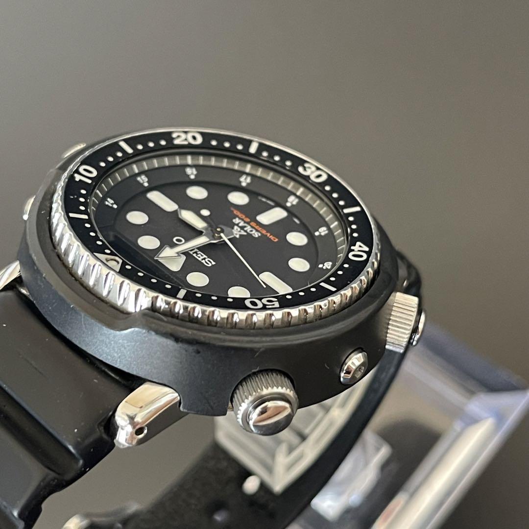 SEIKO SOLAR SNJ025 SBEQ001 アナデジ　ツナ缶