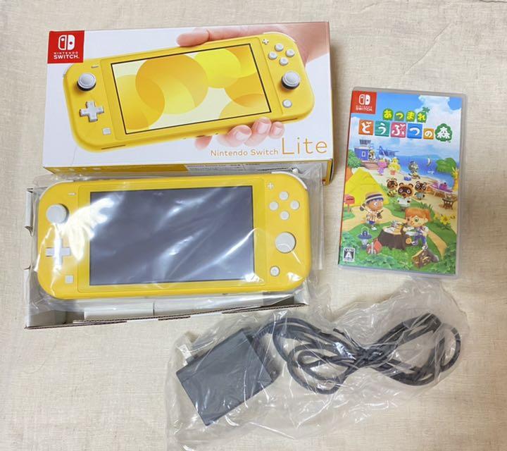イエロー系名作 任天堂SwitchLite(イエロー)本体、どうぶつの森ソフト
