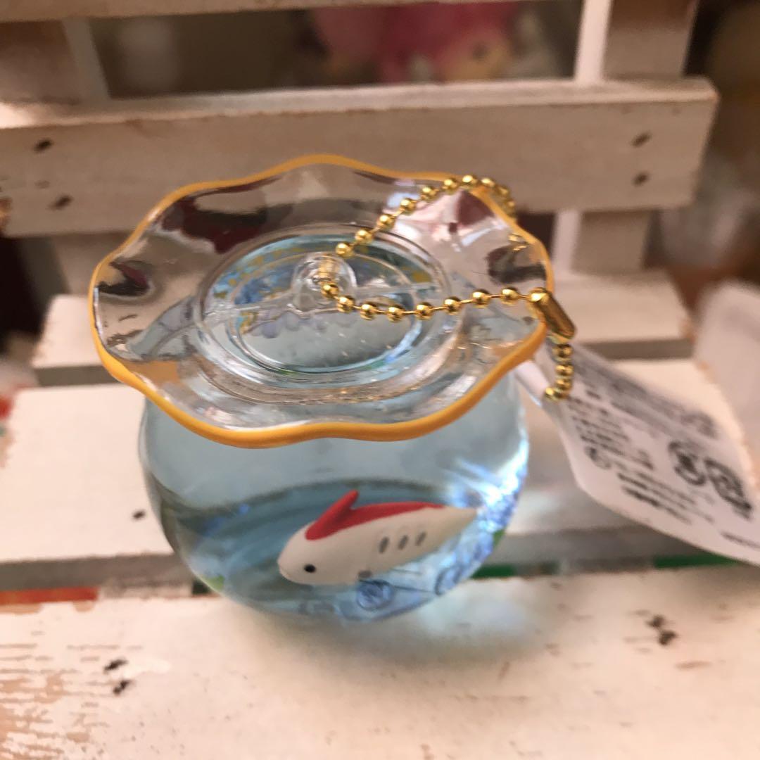 ミニ金魚鉢⭐️ミニ巾着袋⭐️起き上がりこぼし⭐️金魚⭐️キーチェーン付き⭐️置物⭐️２3個 ミニ金魚鉢✨オイル入り✨キーチェンは✨11個セット キーホルダー
