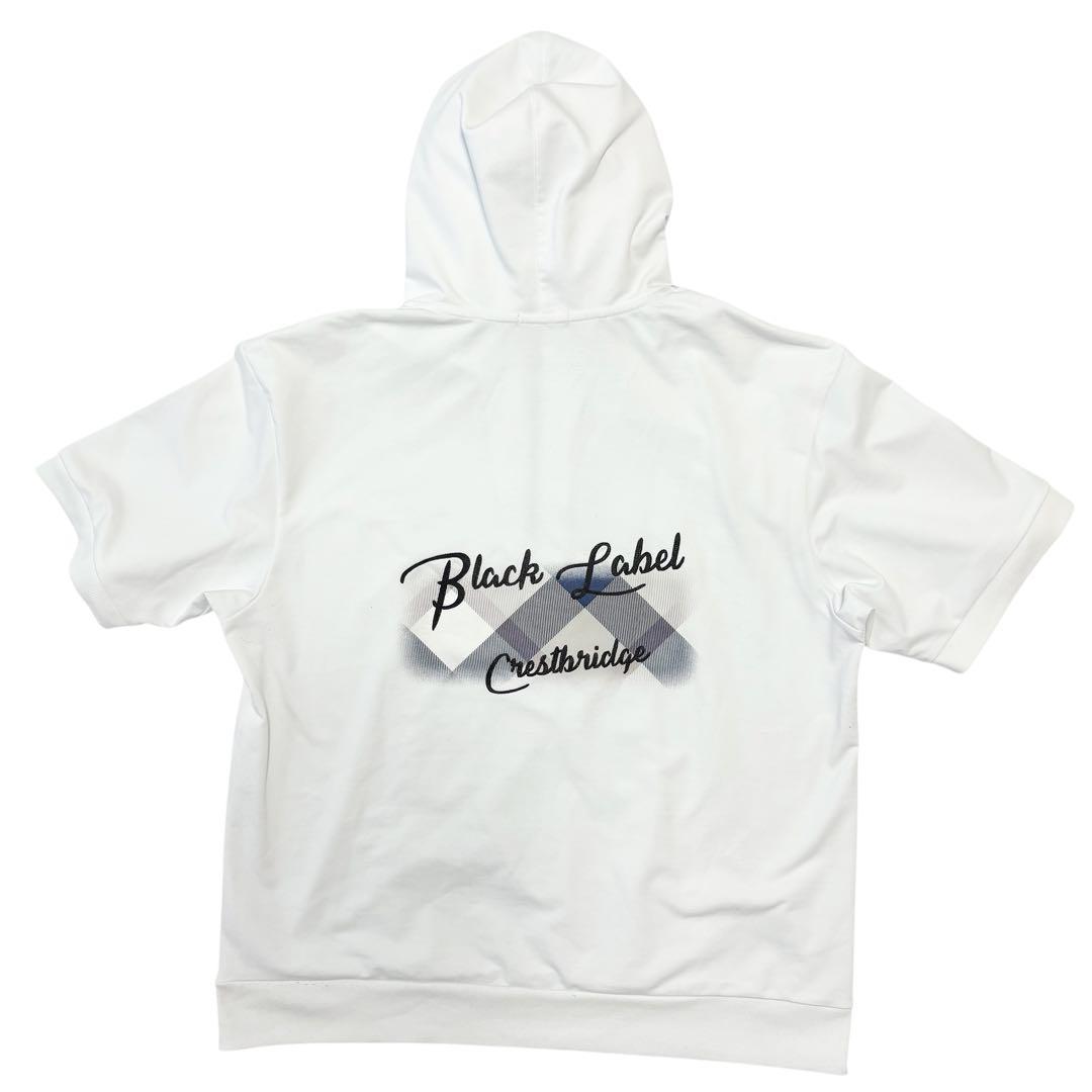 男性に人気！ BLACK LABEL ブラックレーベルクレストブリッジ 半袖パーカー LL 白 トップス