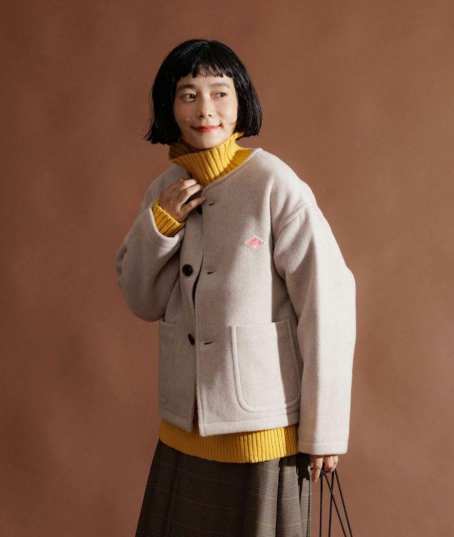 【美品】DANTON COLLARLESS JACKET