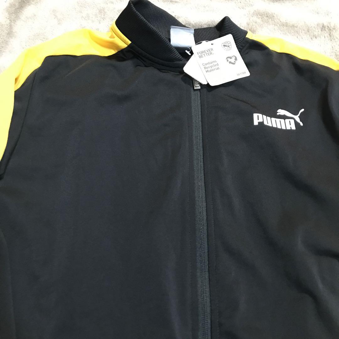 2025年新作 PUMA リサイクル素材 ジャージ ブラック/イエロー Mサイズ 上着 トップス