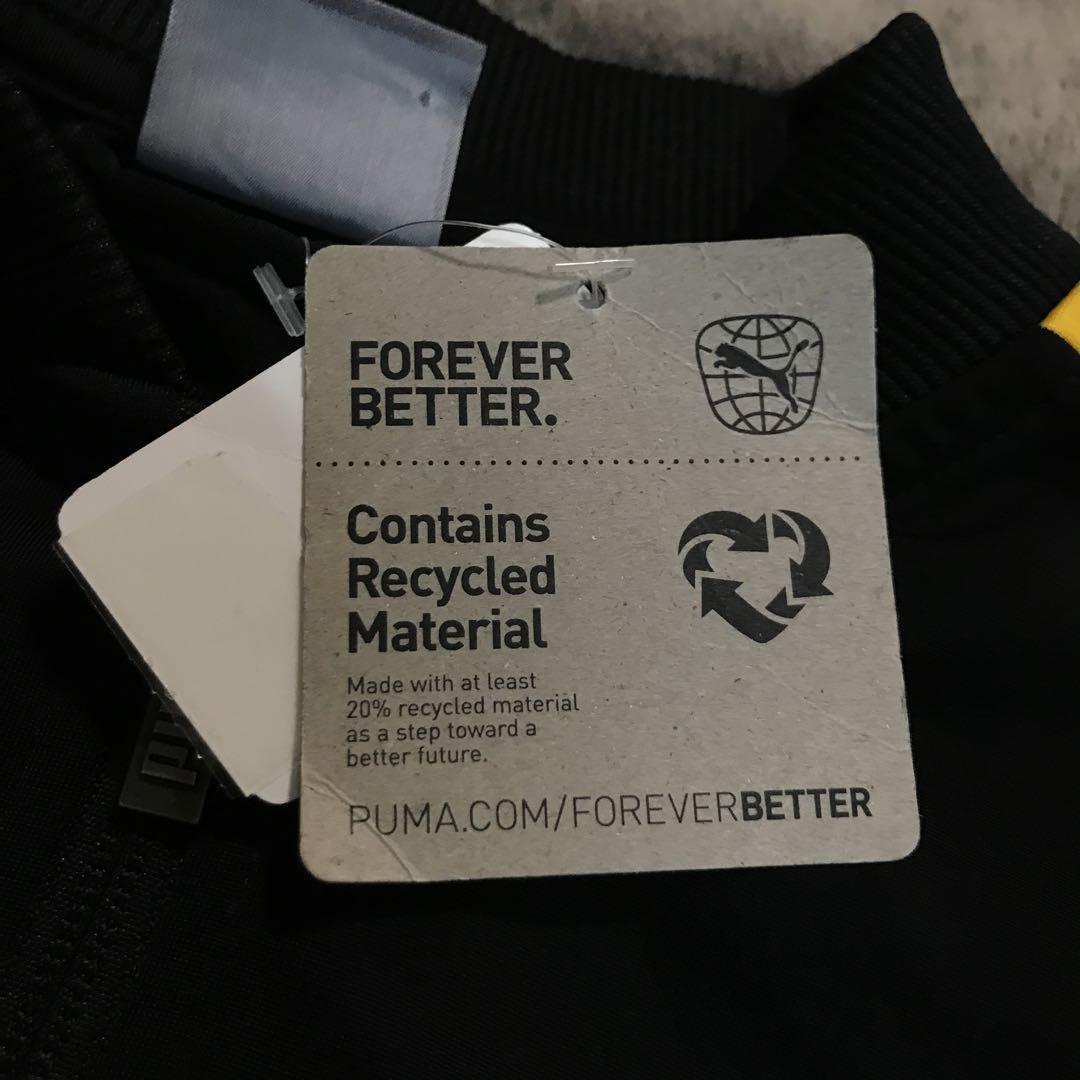最高級のスーパー PUMA リサイクル素材 ジャージ ブラック/イエロー Mサイズ 上着 トップス